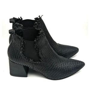 Pons Quintana Black Chelsea Ankle Boots with Textured Leather